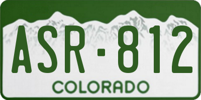 CO license plate ASR812