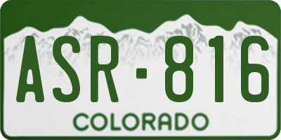 CO license plate ASR816