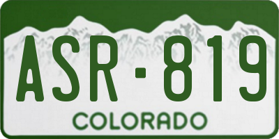 CO license plate ASR819