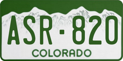 CO license plate ASR820