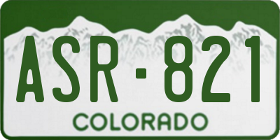 CO license plate ASR821