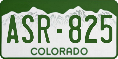 CO license plate ASR825