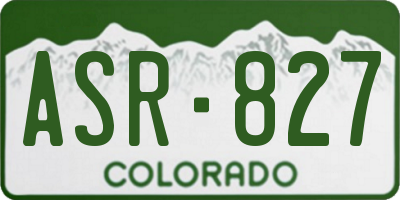 CO license plate ASR827
