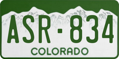 CO license plate ASR834
