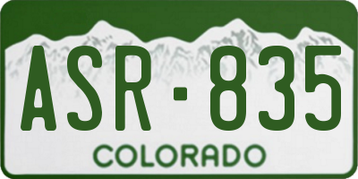 CO license plate ASR835