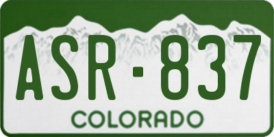 CO license plate ASR837