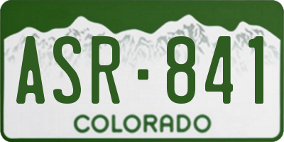 CO license plate ASR841