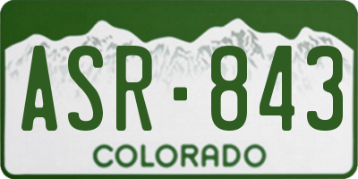 CO license plate ASR843