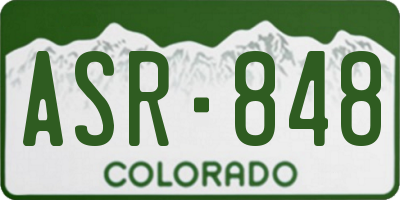 CO license plate ASR848