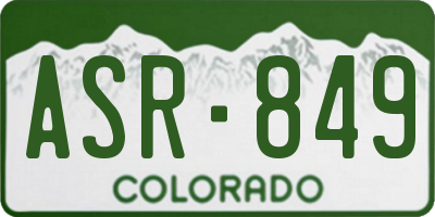 CO license plate ASR849