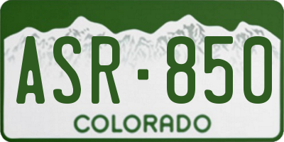 CO license plate ASR850