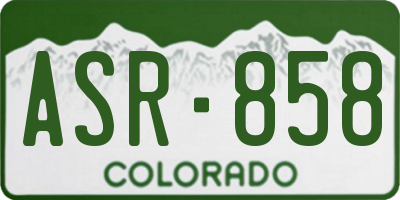 CO license plate ASR858