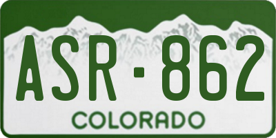 CO license plate ASR862