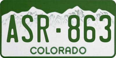 CO license plate ASR863