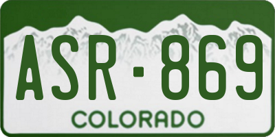 CO license plate ASR869