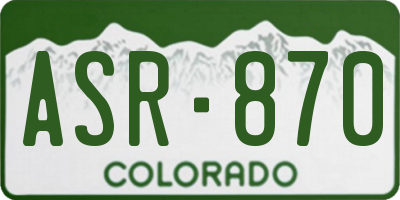 CO license plate ASR870