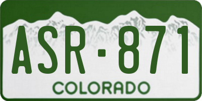 CO license plate ASR871