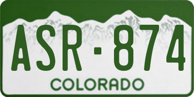 CO license plate ASR874