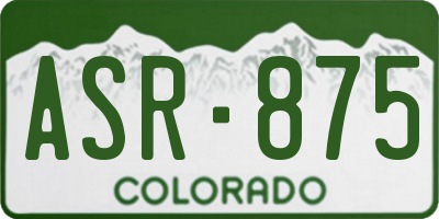 CO license plate ASR875