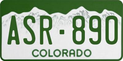 CO license plate ASR890