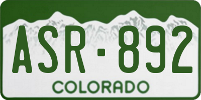 CO license plate ASR892