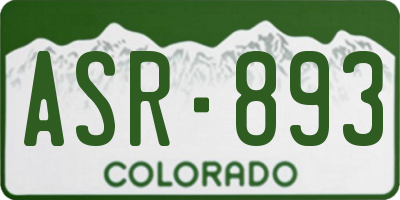 CO license plate ASR893