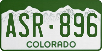 CO license plate ASR896
