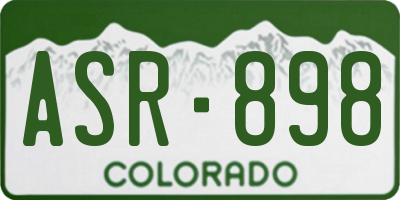 CO license plate ASR898