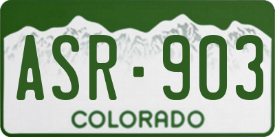 CO license plate ASR903