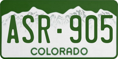 CO license plate ASR905