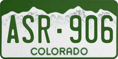 CO license plate ASR906