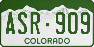 CO license plate ASR909