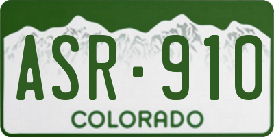 CO license plate ASR910