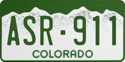 CO license plate ASR911