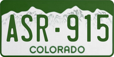 CO license plate ASR915
