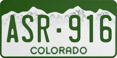 CO license plate ASR916