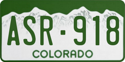 CO license plate ASR918