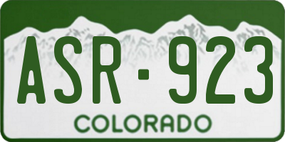 CO license plate ASR923