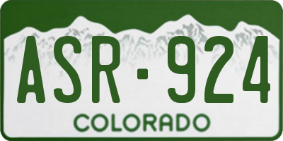 CO license plate ASR924