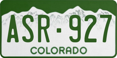 CO license plate ASR927