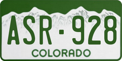 CO license plate ASR928