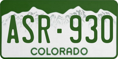 CO license plate ASR930