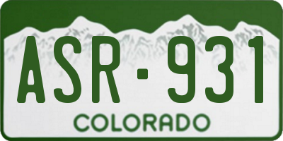 CO license plate ASR931