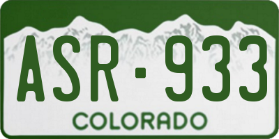 CO license plate ASR933