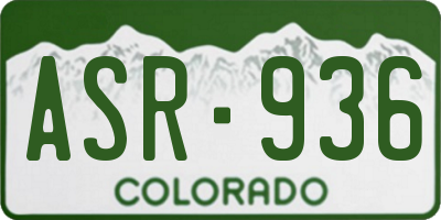 CO license plate ASR936
