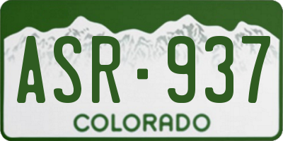 CO license plate ASR937