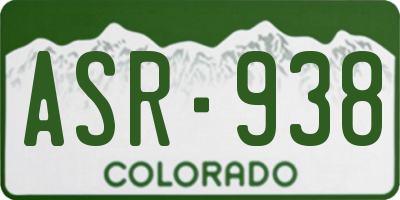 CO license plate ASR938