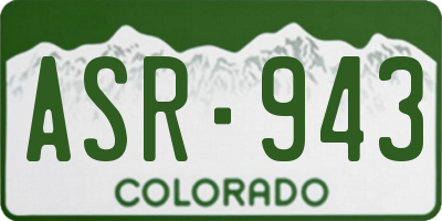 CO license plate ASR943