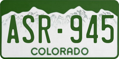 CO license plate ASR945