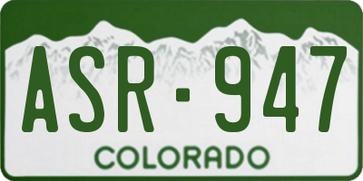 CO license plate ASR947